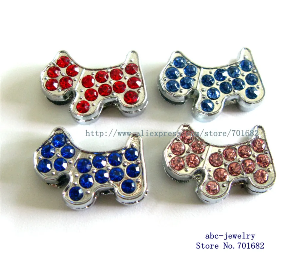 

mix color bone Rhinestone 50pcs Internal Dia.10mm slide Charm could through 10mm Belt Pet Collar Wristband
