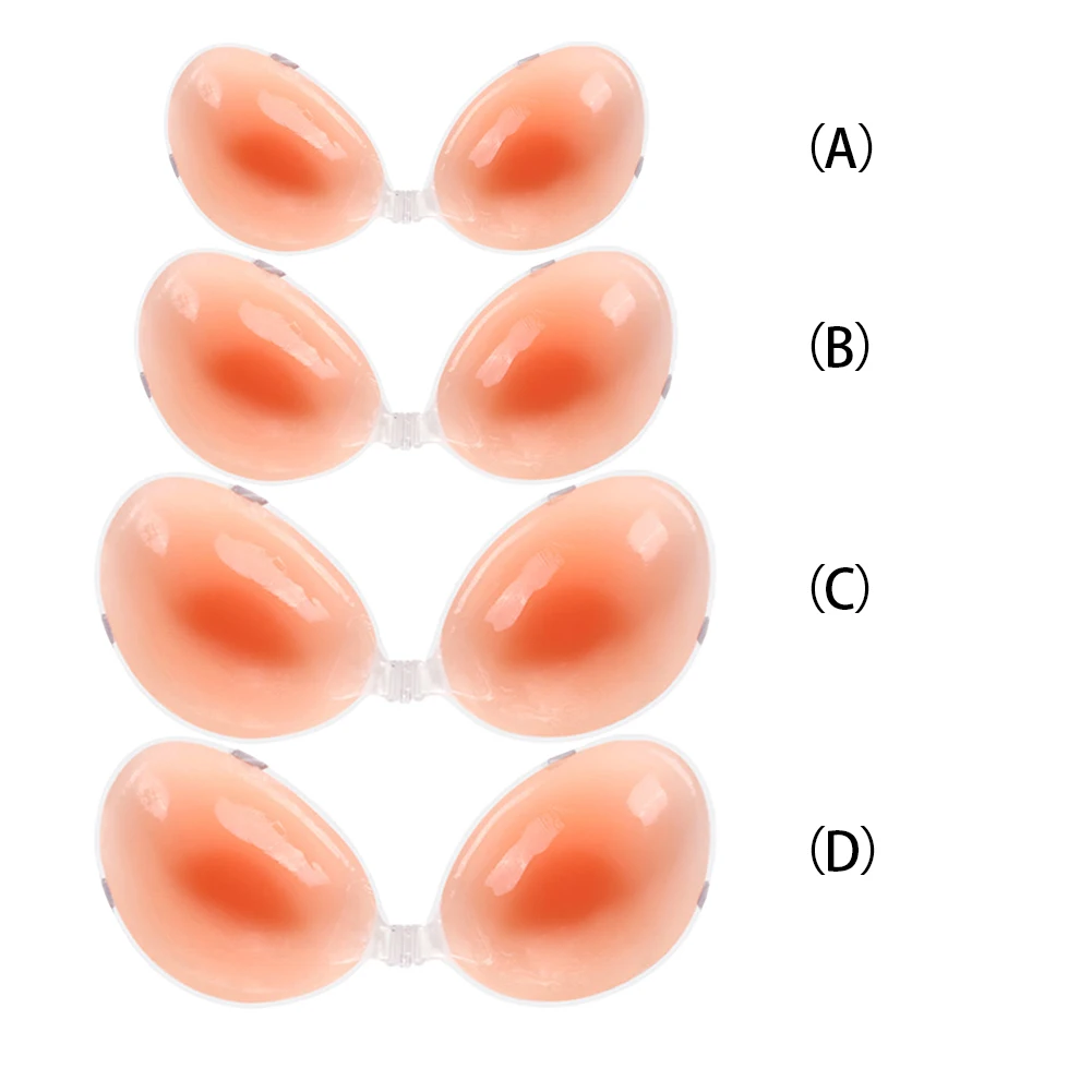 Женский сексуальный бюстгальтер пуш-ап самоклеящийся силиконовый бесшовный невидимый бюстгальтер без бретелек для свадебной вечеринки A/B/C/D 4 размера чашек