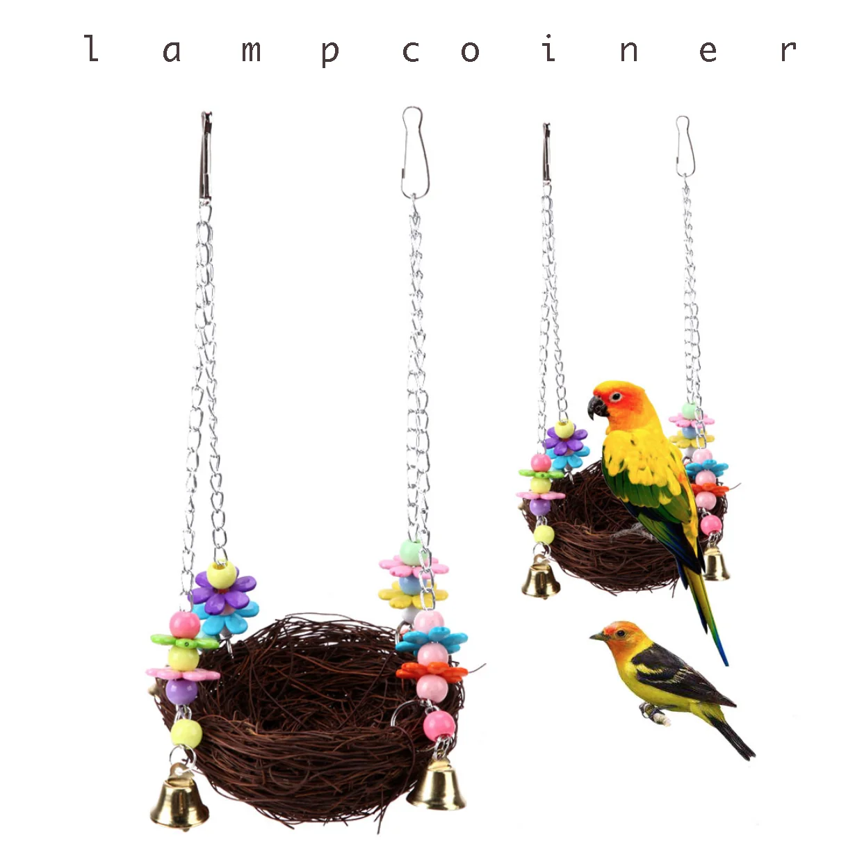 Parrot bird nest straw wooden pet toy small pet supplies rattan bird