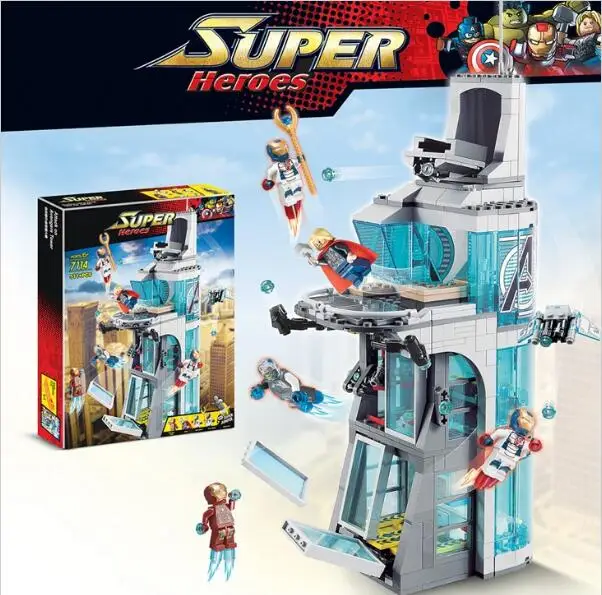 

Bevle Decool 7114 Avenger Super Hero Attack on Avengers Tower Bricks Giant Building Block Toys Compatible With Legoings 76038