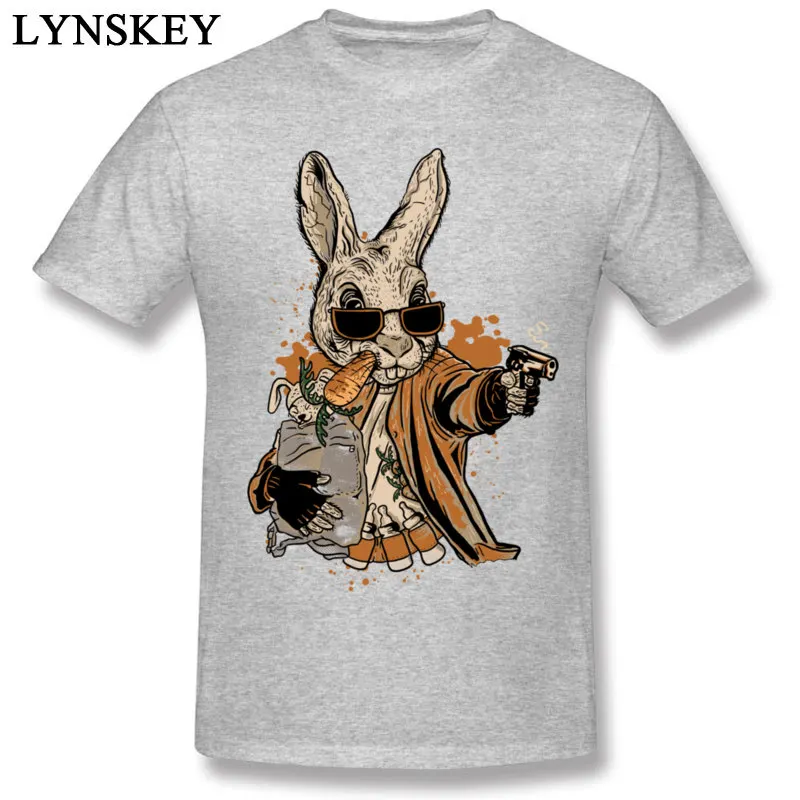 2017 Fashion Mens T-shirts Round Collar Autumn Short Sleeve Cotton Tops Tees smith the rabbit Printed On Sweatshirts gray