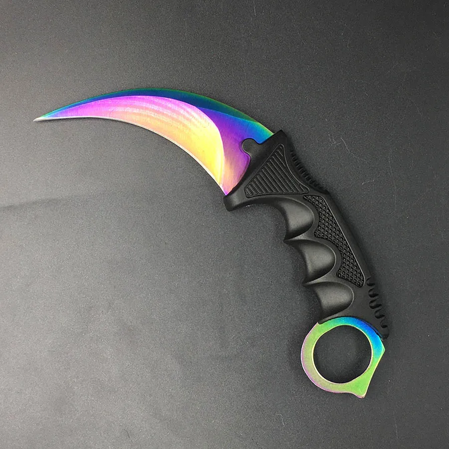 CS GO Karambit нож в стиле игры "Counter-Strike" ножи выживания нож для охоты и кемпинга ganzo складной нож Navajas - Цвет: rainbow