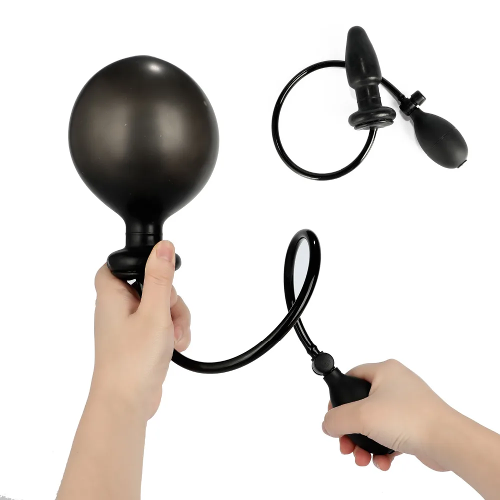 Inflatable Silicone Prostate Massager Anal Plug Dilator Expandable Butt Plugs Dildo Sex Toys For Women Men | Красота и здоровье