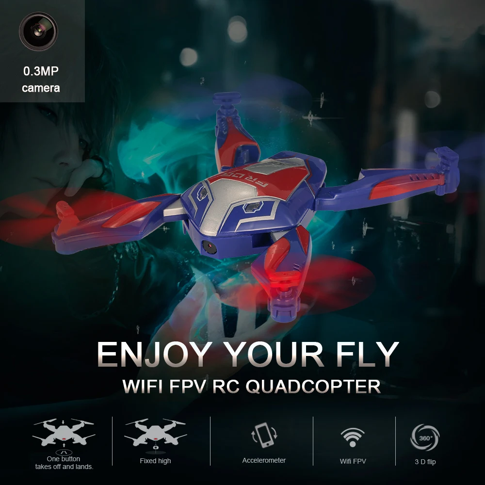 

Cheerson CX-40 0.3MP Camera Wifi FPV Foldable Frog Drone Altitude Hold Optical Flow Sensor Programmable Selfie Quadcopter