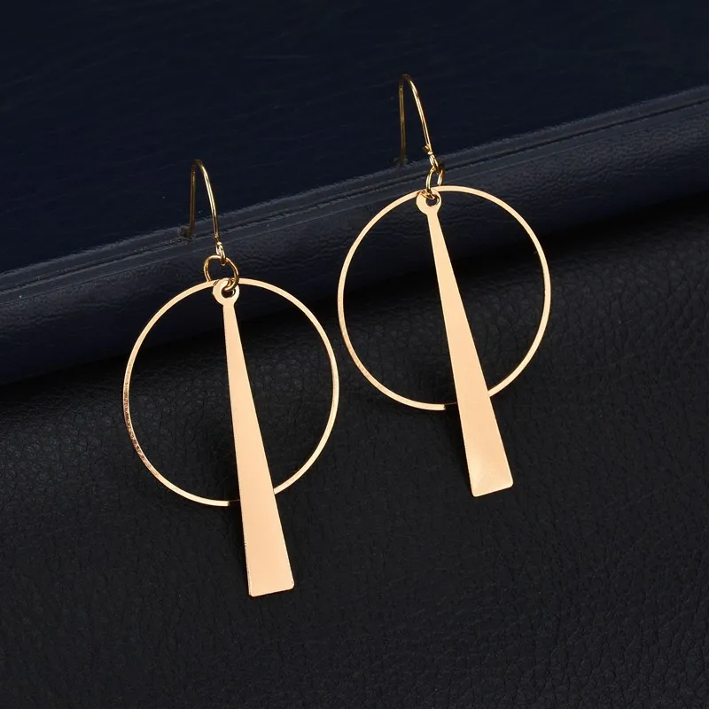 

2018 New Fashion Female Earrings For Women Jewelry Alloy Big Round Sequins Pendant Drop Earrings Boucle D'oreille Femme Pendante