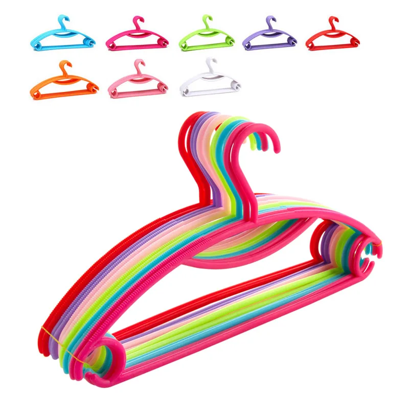 Colorful candy color plastic hanger clothes rack racks clothes hanging