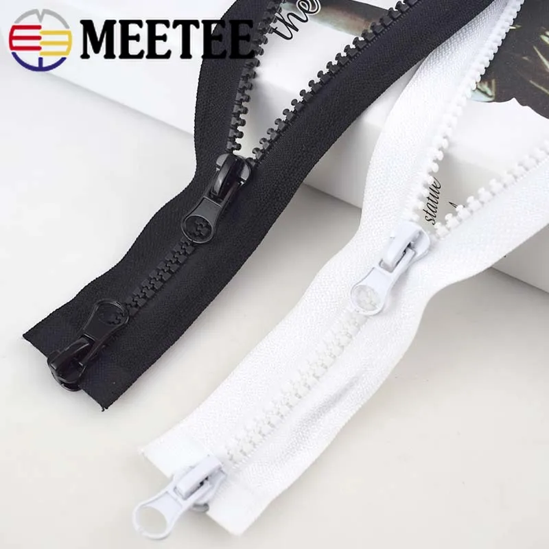 

5pcs Meetee 5# Double Slider Resin Zipper Open-end Zip For Sewing Sofa Garments Craft Tent Accessories A4-5