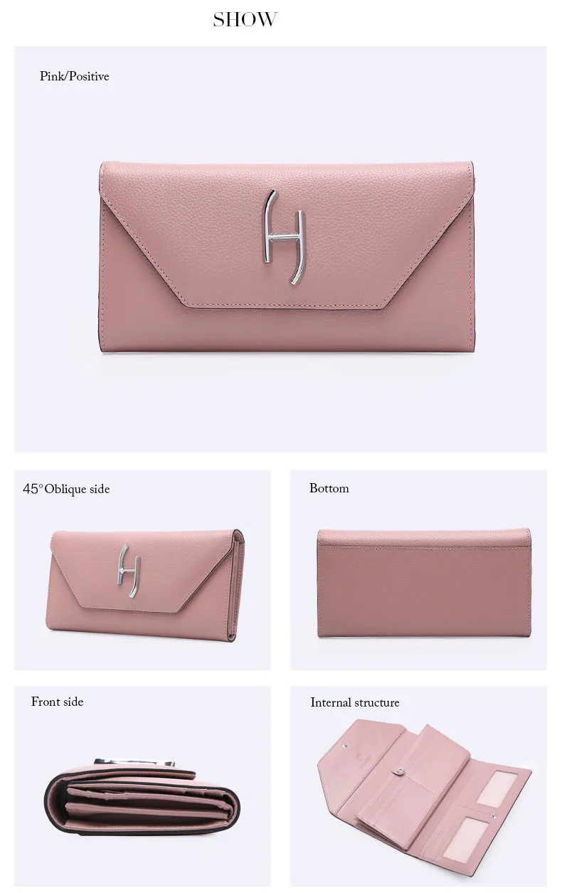 HONGU Fashion Women Evening Bag Women Top-Handle Bag Natural Genuine Leather Wallets Hasp Purses Wristlets Leisure Crossbody Bag    6_01_03