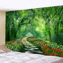 Beautiful Forest Trail Decor Psychedelic Tapestry Wall Hanging Indian Mandala Tapestry Hippie Tapestry Boho Wall Cloth microfiber wall hanging boho mandala print tapestry