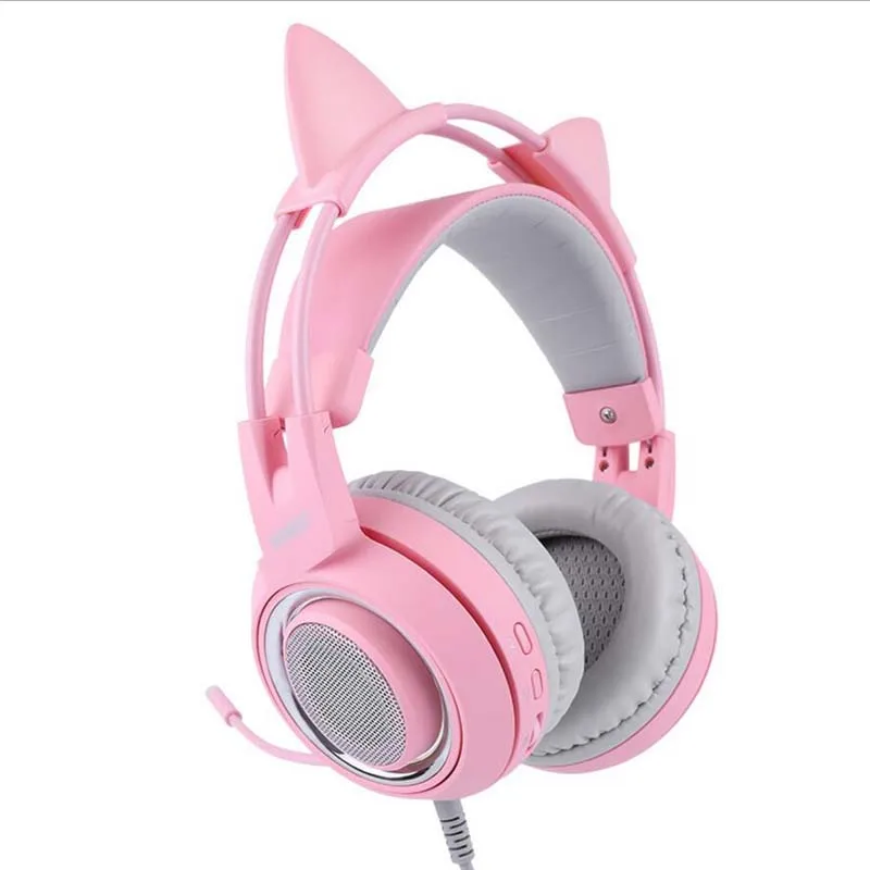 SOMIC G951 USB игровая гарнитура 7 1 виртуальное объемное звучание наушники с кошачьими