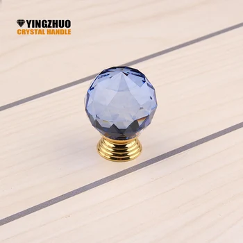 

10PCs/Set2018 Furniture Hardware Tools Pale blue Crystal 30mm Ball Shape Pull Cupboard Cabinet Drawer Door Handle Knob YZ-3001
