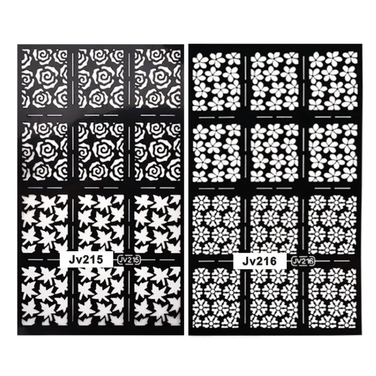 Estilos para a Escolha Lote Preto Fácil Carimbo Faça Você Mesmo Adesivos Oco Flor Coração Geometria Padrão Unhas Arte Decorações 20 10 Pçs - 8 10 pçs lote preto fácil carimbo diy