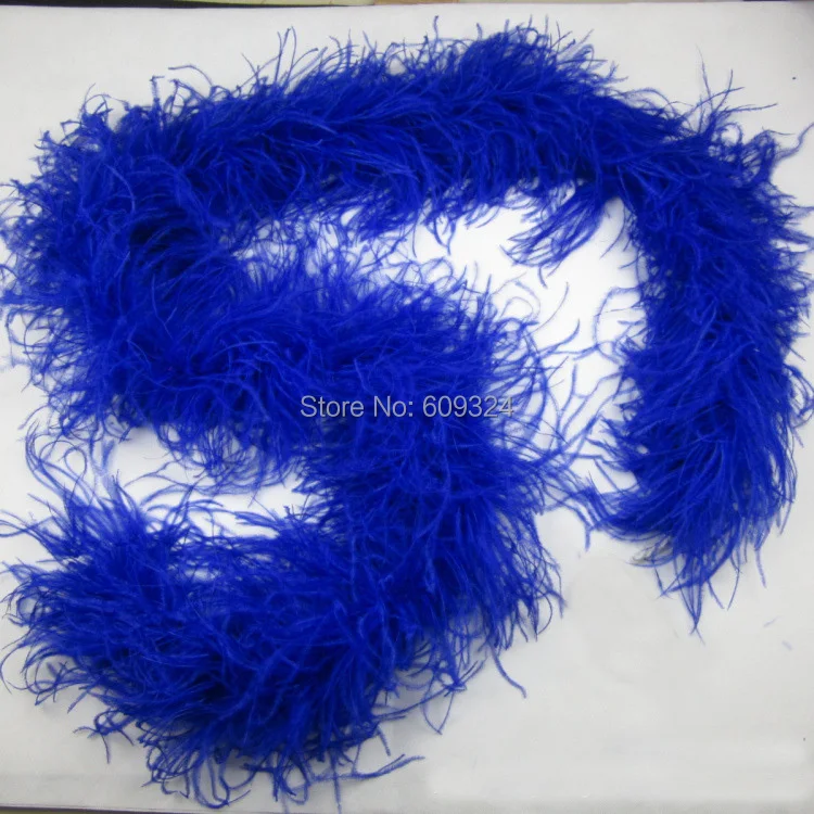 

Free shipping 5 pcs 5 ply thickness Ostrich Feather Boa royal blue color for feather decor party supplies decor