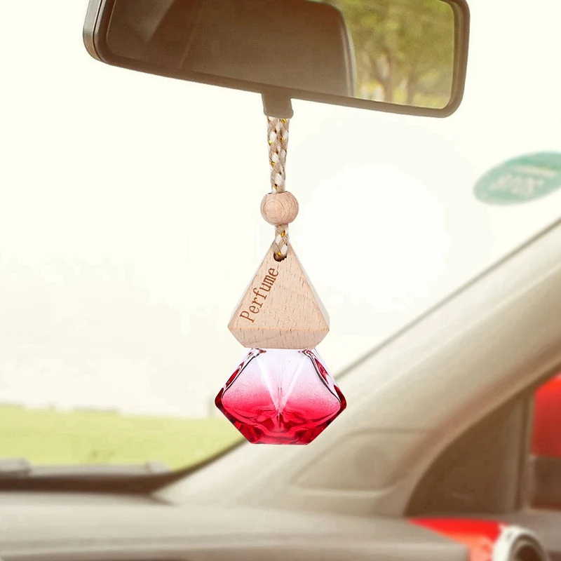 

Air Freshener Car Perfume Bottle Pendant Colorful Perfume Essential Oils Hanging Glass Bottle Auto Ornament Random Color