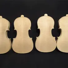 4 шт страз стиль твердой древесины незавершенная скрипка тела 4/4, редкое пламя назад