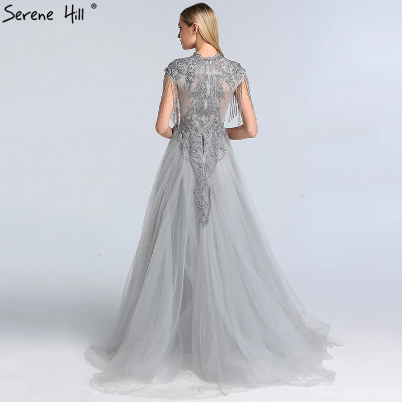 Роскошные вечерние платья с серыми кристаллами и кисточками новейший дизайн вечерние кружевные платья без рукавов с круглым вырезом Serene hilm BLA60845