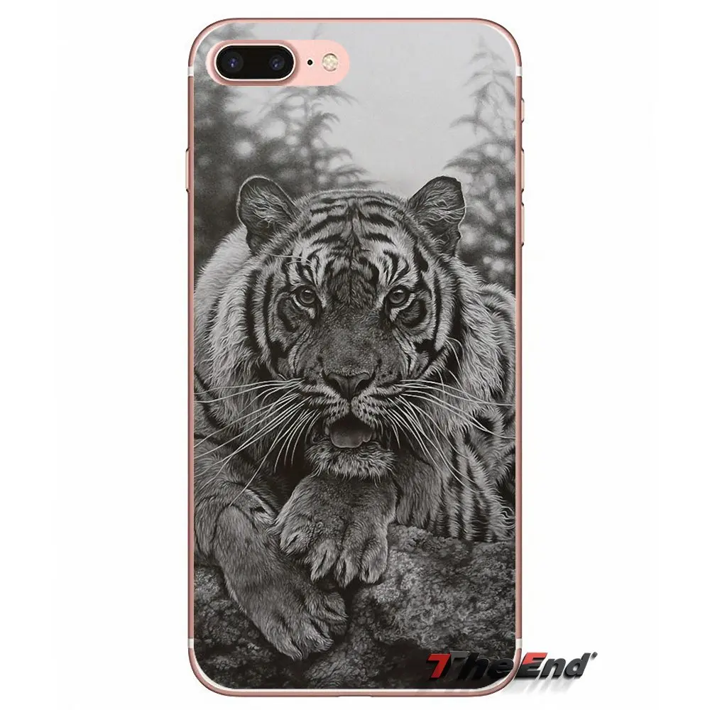 Чехол для iPhone X 4 4S 5 5S 5C SE 6 6S 7 8 Plus Samsung Galaxy J1 J3 J5 J7 A3 A5 2016 2017 рисунок льва слона тигра