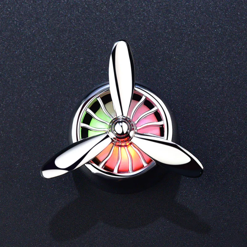 

1 Piece Car Styling Air Vent Outlet Perfume LED Colorful Light Rotating Leaves Recyclable Air freshener Air Conditioner