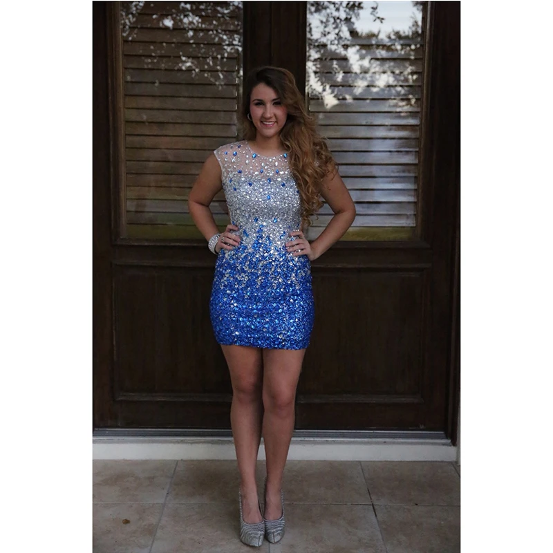 tight blue hoco dresses