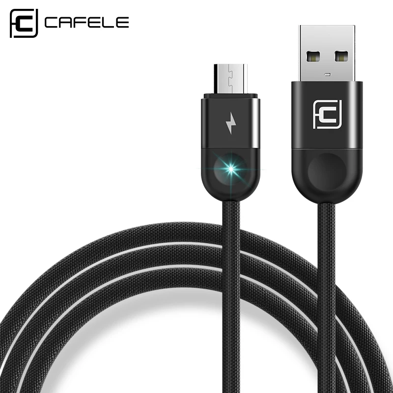 

Cafele USB Micro USB Cable with LED Light Fast Charging Cable Micro USB for Xiaomi Huawei Aluminum Alloy Interface 120cm