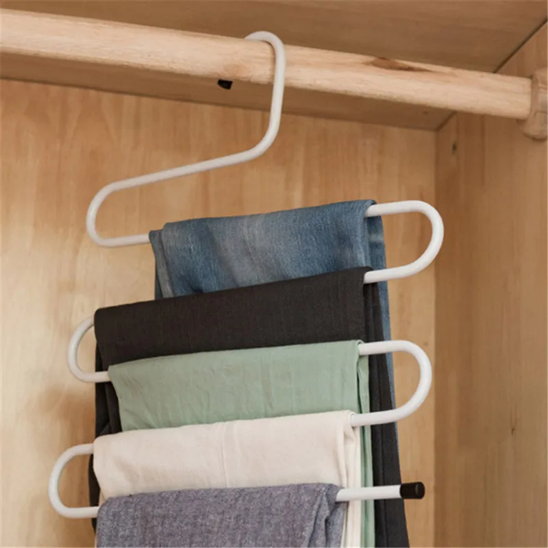 S type magic iron trousers rack multifunctional magic trousers clothes
