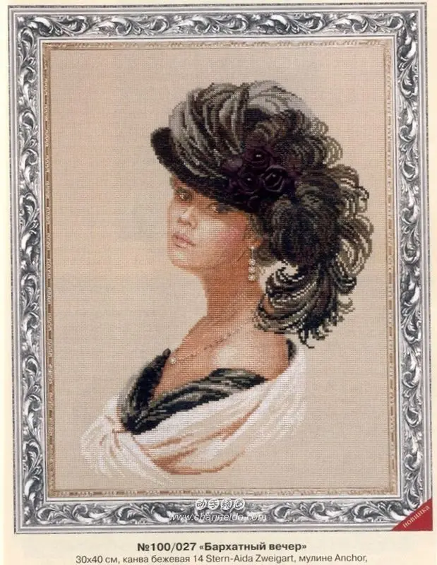 

14/16/18/28 Counted Cross Stitch Kit Velvet Evening Elegance Lady Woman Girl riolis