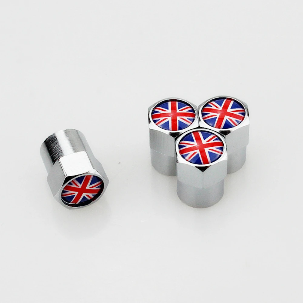 4 X Металлические колпачки для колес, колпачки для клапанов с флагом Великобритании, Автомобильные украшения, аксессуары для MINI Cooper Coupe Cabrio One MINI Series