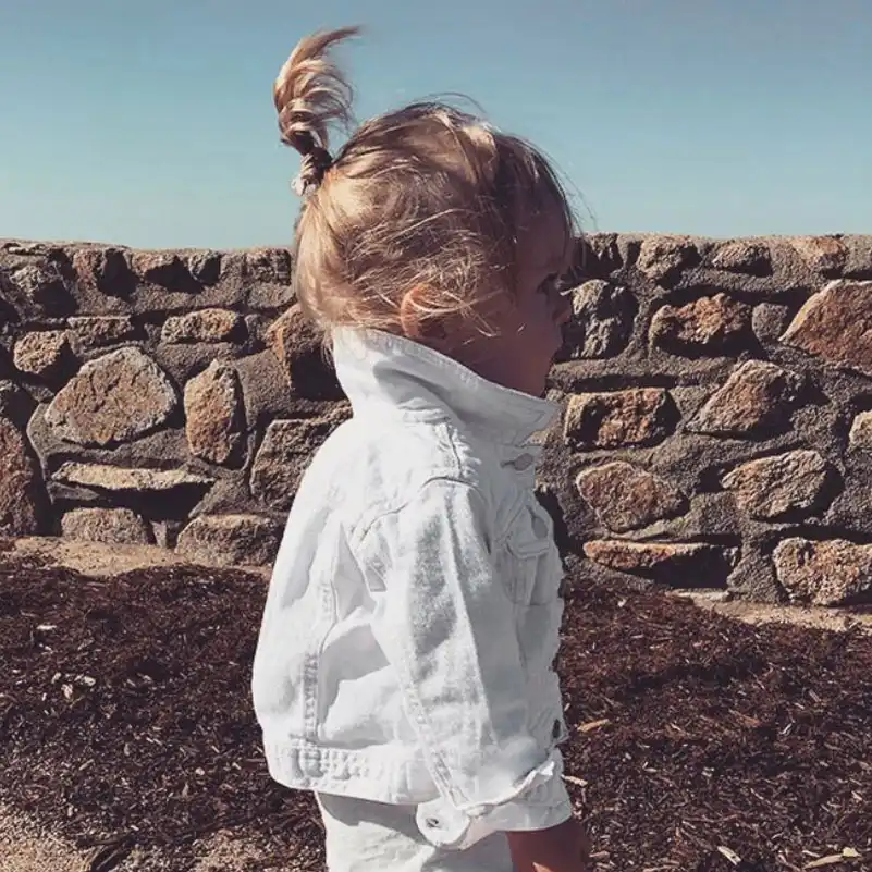 baby girl white jean jacket