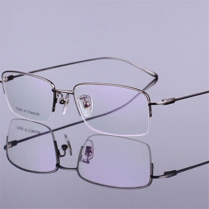 

Vazrobe Brand Titanium Glasses Frame Men Half Frame Eyeglass for Prescription Myopia/presbyopia Eyewear with Option Lens Man's