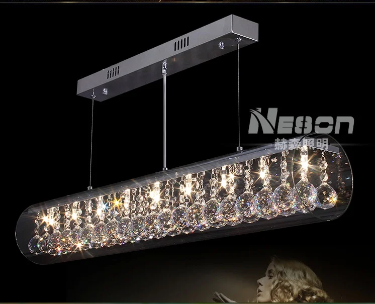 Modern Long Crystal Ceiling Light Fixture Glass Ceiling Light Decorated