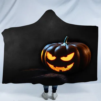 

SOFTBATFY Happy Halloween Hooded Blanket Fleece Throw Blanket Dropshipping
