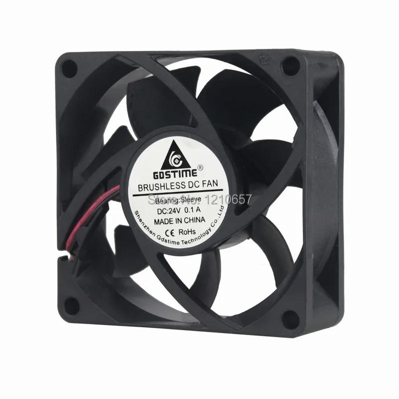 Discount 100 PCS LOT Gdstime 7025 2Pin 70MM 70 x 70 x 25mm 7CM 24V DC Exhaust Cooling Fan 2