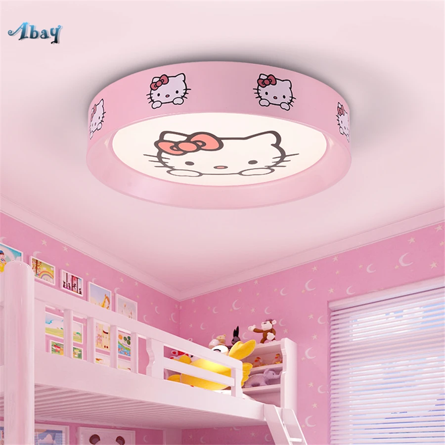 

Eye Protection Cartoon Kitty Cat Princess House Ceiling Lights Children Room Lighting Ceiling Hello Kitty Lamp for Kids Bedroom