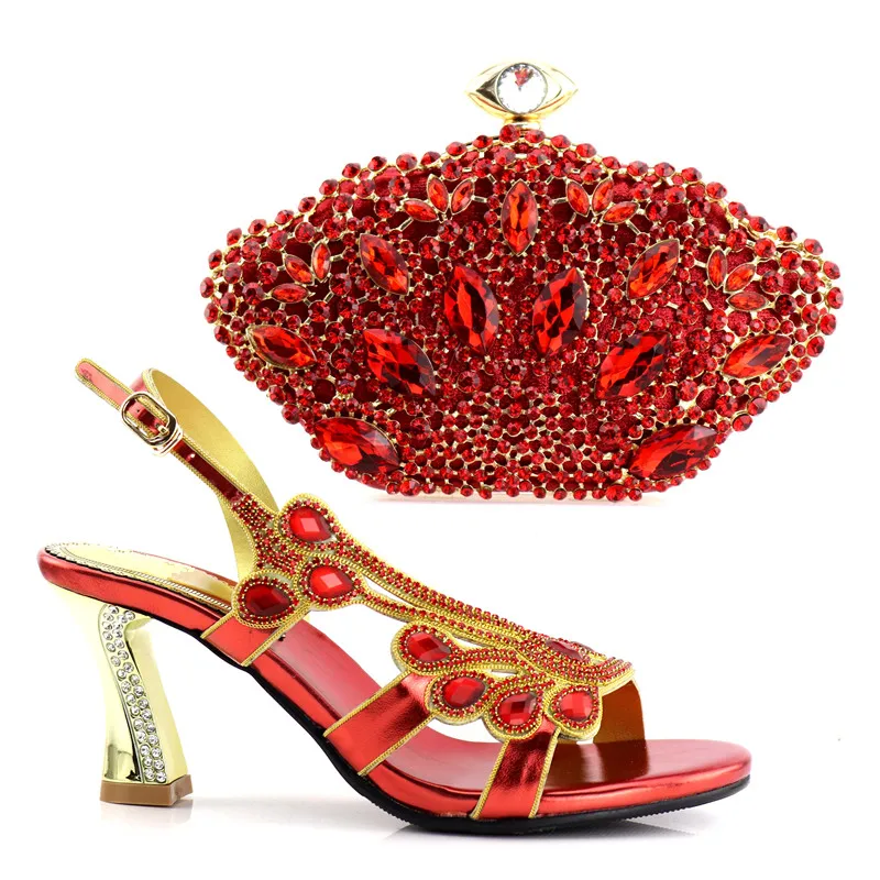 

2018 Summer Party Fashion shoes and bag set for nigeria party Shoes And Bags To Match in high quality