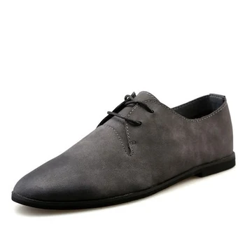 

neujge 2019 new spring Korean version of the British shoes trend men's casual pointed simple business lace-up shoes 119403