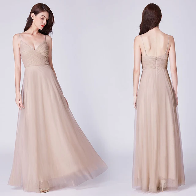 Blush Pink Bridesmaid Dresses Ever Pretty EP07303 Sweetheart A-line V-neck Sleeveless Wedding Party Dress Elegant for Women -