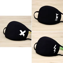 Черный унисекс зимний теплый утолщение рот маска хлопок теплый пыль респиратор модные маски для лица с изображением животных Z4