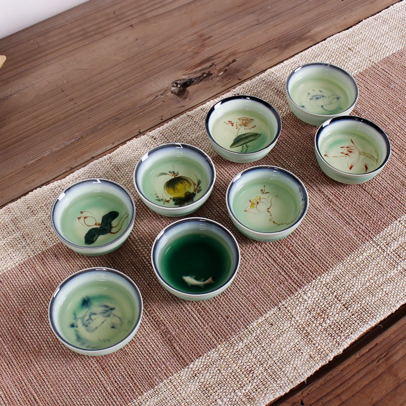 

Pure hand painted Jingdezhen ceramic Kung Fu tea, Ming cup, Pu'er tea master cup, personal black tea cup, celadon, single cup.