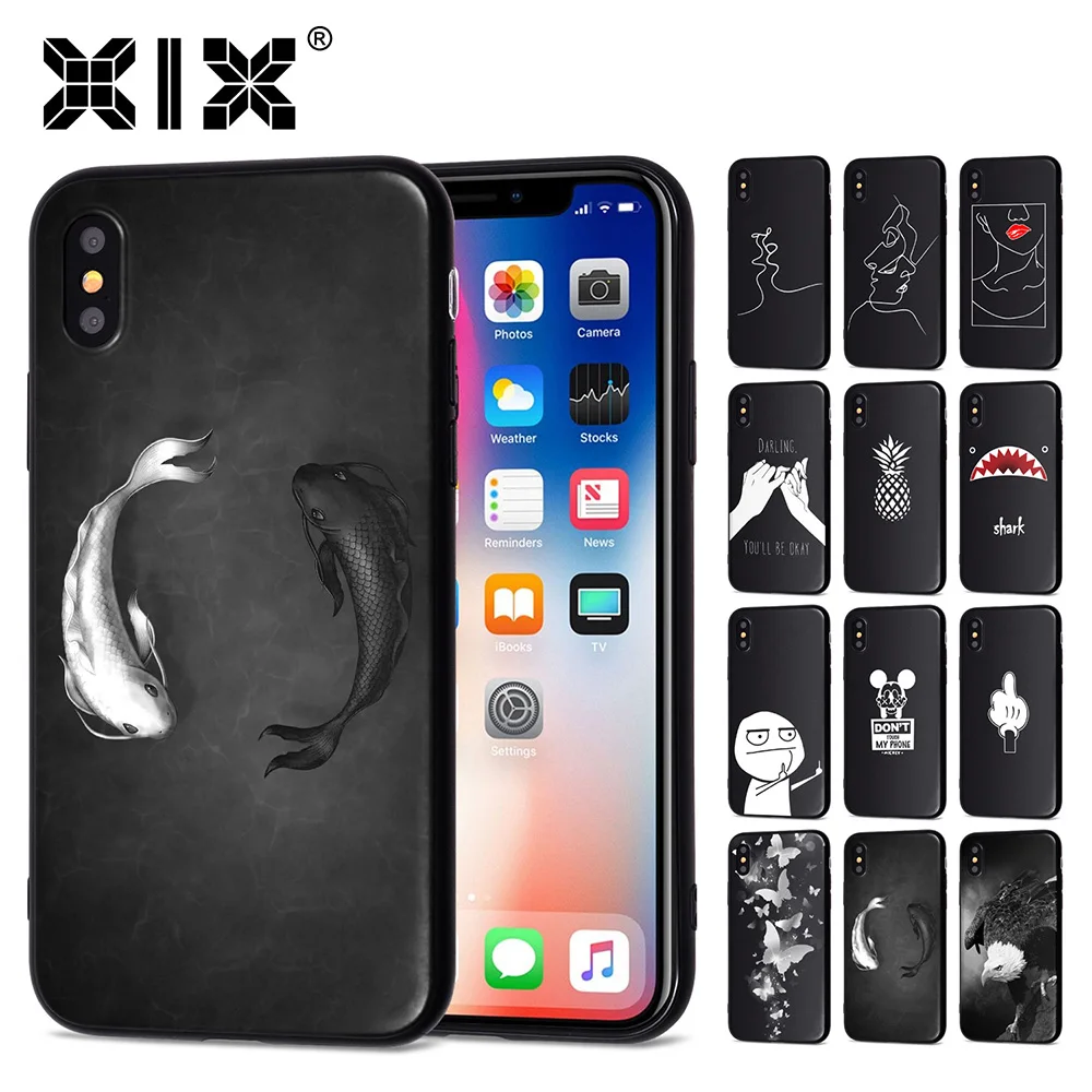 

XIX 2017 New Arrivals for Funda iPhone X Case Fish Thin Soft Silicone Shockproof Protective TPU Cover for iPhone XS Case