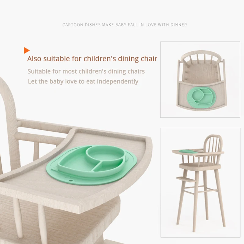 Elephant Silicone One-piece Plate Sucker Bowl Baby Dishes Children's Dishes Baby Food Baby Feeding Kids Plate Children's Plate