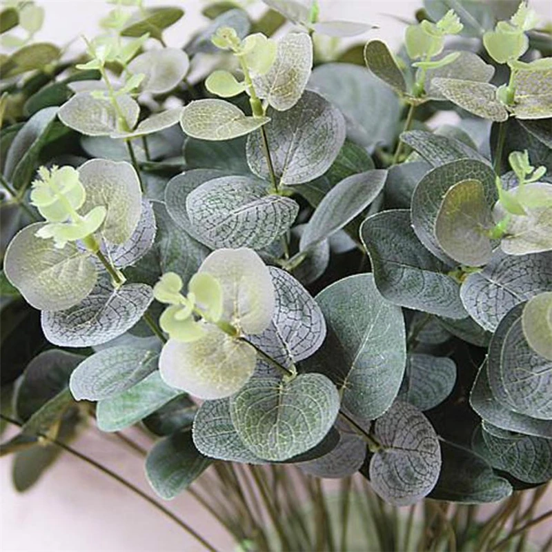 2018 New  Artificial Fake Leaf Eucalyptus Leave Simulation Leaves Wedding Party Home Office Decor02
