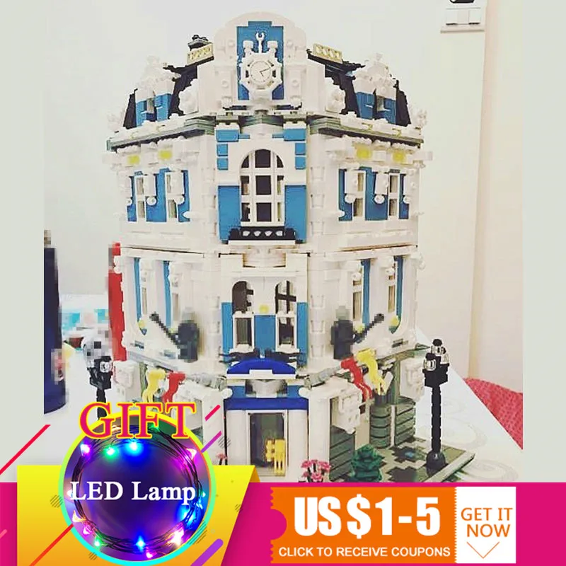 

15018 3196pcs The Sunshine Hotel Set MOC City Series Building Blocks Educational Toys DIY Children Day's Gift lepin