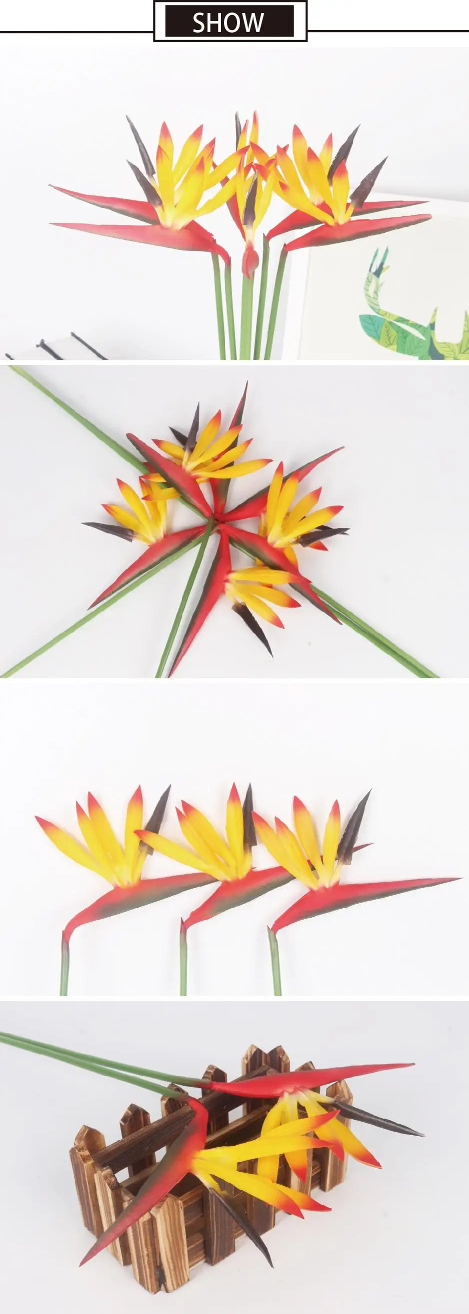 PU Small Size Bird Of Paradise Artificial Plant 55CM Simulation Flower Wedding Decoration For Home Party Multicolor Optional JH84 (2)