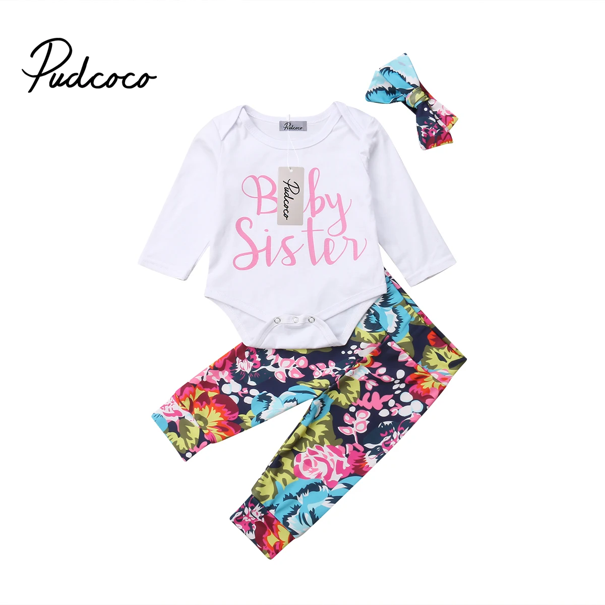 Pudcoco 2018 Новый Tollder малыш Одежда для малышей новорожденных девочек цветочные одежда комбинезон + брюки наряды милым принтом CX