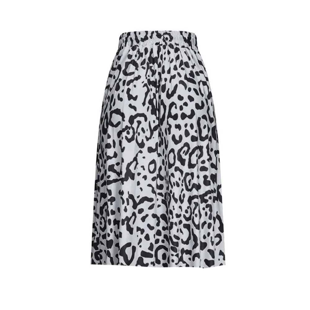 Новейшая женская шифоновая юбка с леопардовым принтом, высокая талия, Дамская Летняя леопардовая мода, длинные юбки, jupe femme, повседневные сексуальные H4
