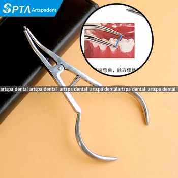 

Tooth ring dental forceps arranged for rubber ring placed orthodontic pliers