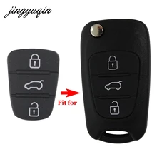 Jingyuqin 3 кнопки дистанционного ключа брелок чехол резиновая накладка для hyundai I10 I20 I30 IX35 для Kia K2 K5 Rio Sportage Флип-ключ