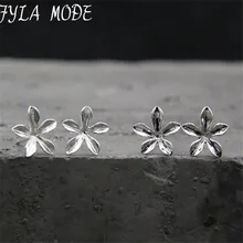 Fyla Mode 100% Authentic 925 Sterling Silver Flower Stud Earrings For Women Compatible with Jewelry Original Gift 9mm TYC174