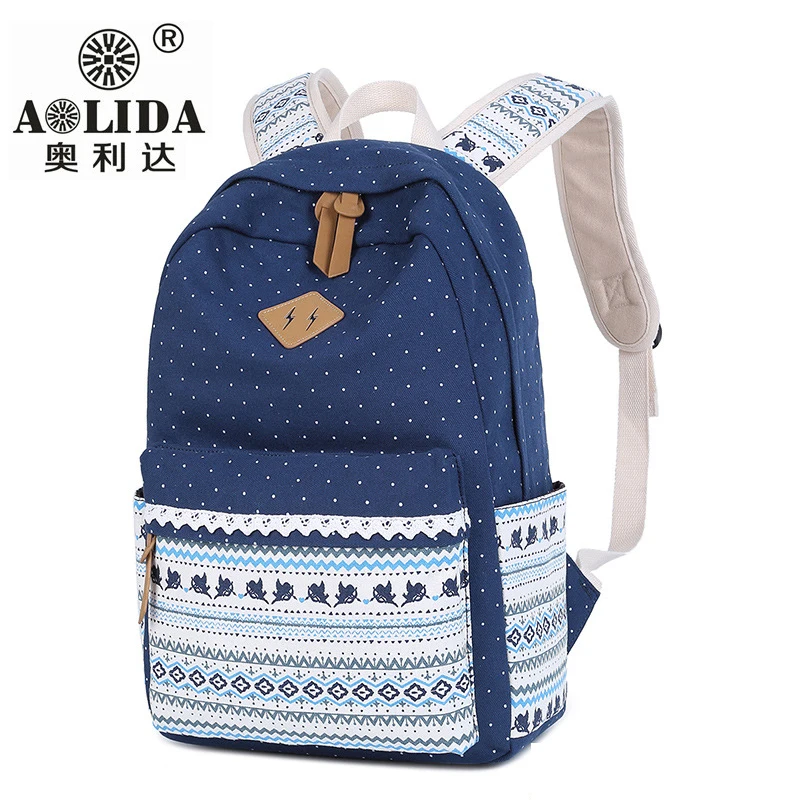 

2018 Girls New Fashion Backpack Girls Adolescent China Style Schoolbag Ms. Canvas Large-capacity Multifunctional Backpack