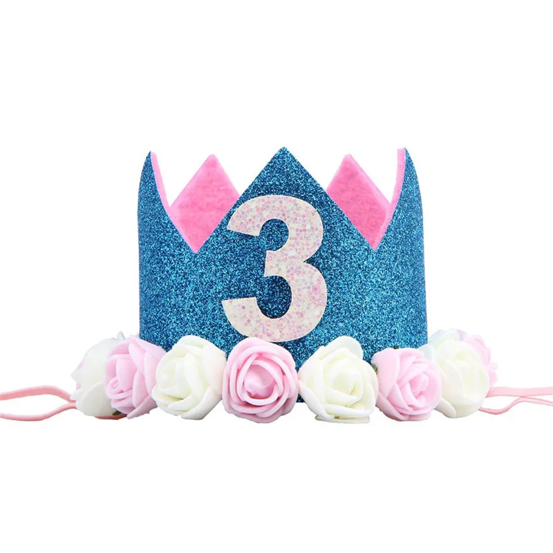 Детская повязка на голову для вечеринки в честь Дня Рождения, корона, шляпа-торт, головной убор для девочки 1 год, лента для волос, аксессуары для волос, гирлянда